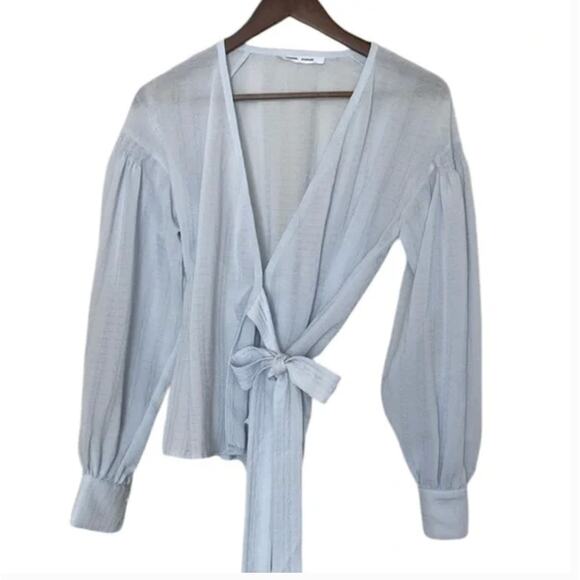 Samsoe Samsoe Plein Air Merril Wrap Tie Blouse Sz S - Picture 1 of 5